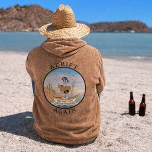 Adrift Again Washed Brown Hoodie | “The Spry Cacti” | XXL